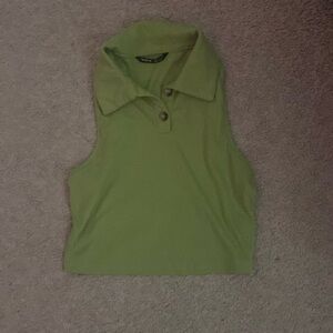 lime green collared tank